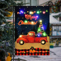 Merry Christmas Lighted Garden Flag, LED Red Truck Flag, Vertical Christmas Flag for Outdoor Yard Garden Lawn Decoration