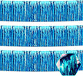 3 Pack 10 Long Lake Blue Metallic Foil Fringe Garland Wall Hanging Tassle Banner, Mother's Day, Easter, Parade Floats, Birthday, Theme Party, Wedding Party Decorations