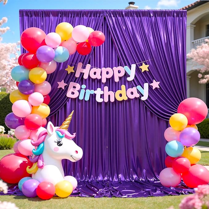 30x10 Wrinkle Free Purple Sequin Backdrop Curtain for Parties-Thick Not Fall-Off Glitter Backdrop Drapes-6 Panels 5x10ft Shimmer Photo Back Drop Cloth for Wedding Birthday Photography Background