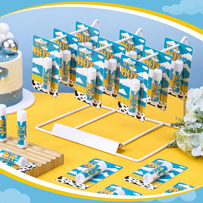 30 Pack It's a Boy Story Baby Shower Games Prizes Party Gifts Bulk Cow Lip Balms Favors for Winners Adults Guests Gender Reveal Favors Decorations Baby Shower Souvenirs Gift Bags Stuffers
