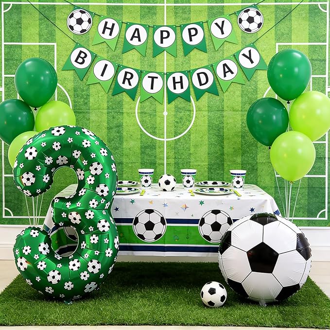 40 Inch Soccer Number 4 Balloons Large Foil Balloon Number 4 Birthday Deco World Cup Sports Soccer Theme Decoration For Soccer Party And Boy'S 4 th Birthday