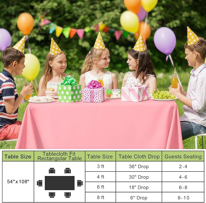 Smiry Disposable Table Cloth - 15 Pack, 54 x 108 Inch Waterproof Rectangle Tablecloths for Easter Party, Valentines & Mothers Day Decorations, Decorative Plastic Table Cover, Leakproof & Sturdy, Peach