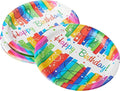 Multicolor Rainbow Ribbons Dinner Paper Plates - 9" (8 Count), Eye-catching & Eco-friendly - Perfect For Birthday Celebrations