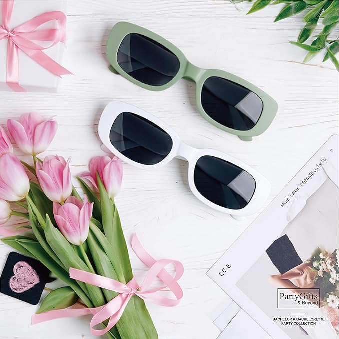 Bride Squad Bachelorette Party Favors 10 Pcs Team Bride Sunglasses Retro Rectangle Bridesmaid Gifts Sunglasses