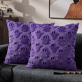 DFXSZ Halloween Pillow Covers 18x18 inch Set of 2 Purple Ghost Throw Pillow Cases Soft Plush Faux Fur Wool Couch Cushion Case for Chair Sofa Bedroom Living Room Home Decor PTK03E18