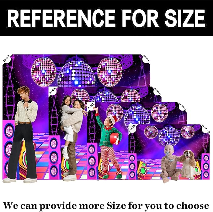 Dance Party Backdrop Retro 80s 90s Theme Stage Dance Ball Music Birthday Party Decoration DJ Photography Background 10X8 ft for Baby Shower Picture Photo Shoot Polyester Fabric, Blue