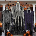 Halloween Decorations Outdoor/Indoor,Set of 3 Scary Hanging Ghosts,Halloween Grim Reaper Skeleton, Scary Party Decorations,Haunted House Decor for Yard/Lawn/Garden.