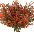 RECUTMS 8 Bundles Artificial Fall Flowers No Fade Faux Autumn Plants, Fake Indoor Outdoor Greenery Decorations for Thanksgiving Christmas Wedding Party Home Garden Fireplace Décor(Fall Eucalyptus)