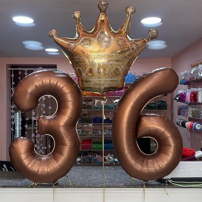 Coffee Brown Number 7 Balloon 40 Inch, 7 Balloon Number, 7th Birthday Decorations, Coffee Brown Party Supplies for Boys Girls
