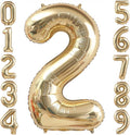 Champagne Gold 2 Balloon,40 Inch Light Gold Number 2 Balloon Big Foil Mylar Helium 2 Balloon for Birthday Party Decorations