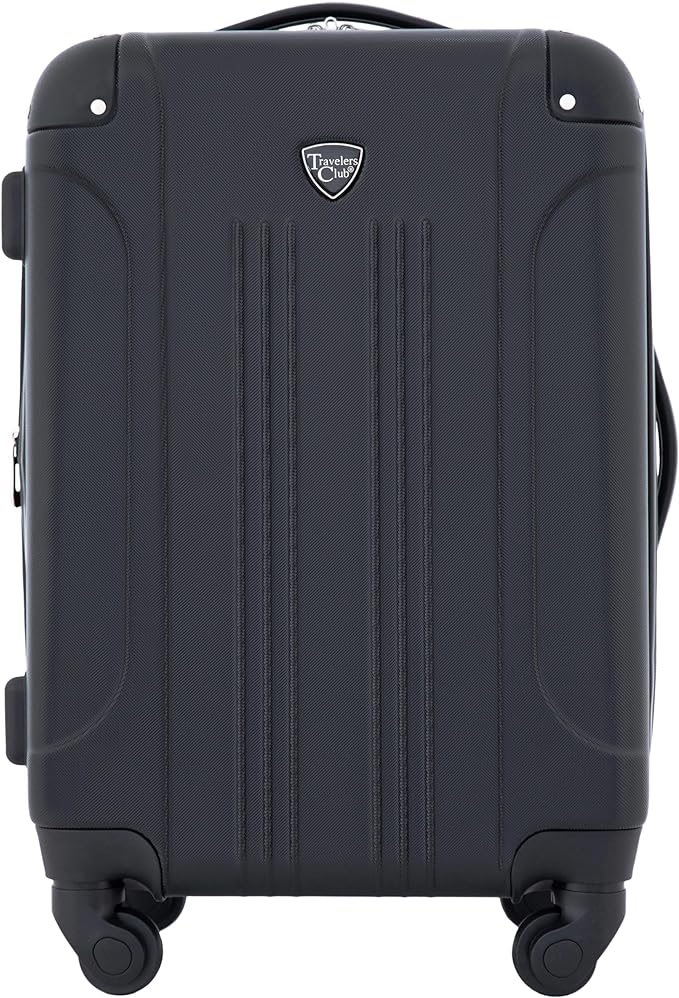 Travelers Club Chicago Hardside Expandable Spinner Luggage, Black, 22" Carry-On