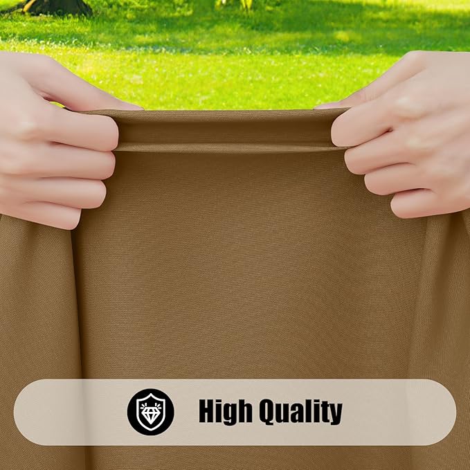 Smiry 2 Pack Rectangle Picnic Table Cloth, Waterproof Elastic Fitted Tablecloths, Washable Polyester Rectangular Patio Table Cover for Camping, Indoor and Outdoor (Brown, 30"x72")