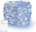 Dazzle Bright Fairy Lights Battery Operated, 20 FT 60 LED Silver Wire Waterproof Battery Operated String Lights, Christmas Decorations for Indoor Outdoor Bedroom Yard Decor, White