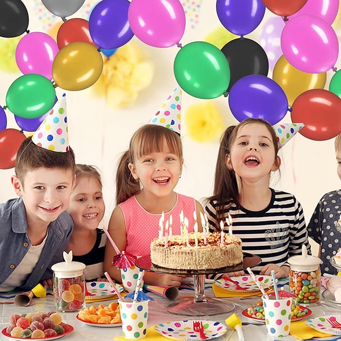 Link Balloons 6 Inch - 100 Pcs Quick Link Balloon Latex Linking Balloons Connected Linkable Balloon Birthday Wedding Party Decorations(Green)