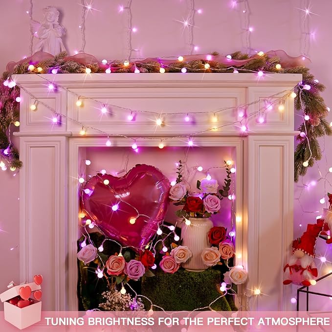 suddus Pastel Christmas Lights, 100 LED Colorful Globe Twinkle Lights Plug in, String Lights with Remote and Timer for Kids’Room, Party, Bedroom, Outdoor, Tree, Decor