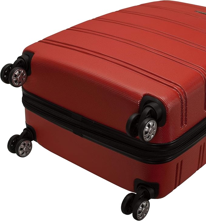 Rockland Melbourne Hardside 3 Piece Expandable Spinner Wheel Luggage Set, (20"/24"/28"), Red