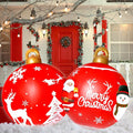 2PCS Christmas Inflatable Decorated Ball 24in Yard Inflatable Christmas Balls Giant Xmas Tree Ornaments PVC Blow up Yard Decorations for Outside Holiday Yard Lawn Porch Decor