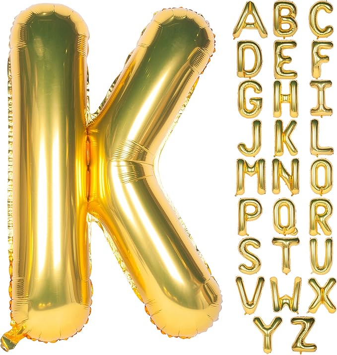 Letter Balloons 40 Inch Giant Jumbo Helium Foil Mylar for Party Decorations Gold K
