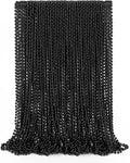 24PCS Black Bead Necklace, Halloween Black Bead Necklaces Stuff Accessories, 33" Mardi Gras Beads Necklace Costume, Festival Parade Throw for Halloween Wedding Party Events Supplies Decorations
