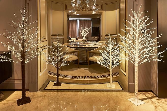 LITBLOOM Pre Lit Brown Tree 6FT 690 Fairy Lights Plug in,Twig Tree with Lights for Indoor Outdoor Home Room Party Christmas Decoration