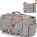 80L Large Duffle Bag for Travel, 26” Travel Duffel Bag with Shoe Compartment, Foldable Collapsible Overnight Bag Gym Bag Weekender Bags for Men Women, Water & Tear Resistant (Stripe, 80L)