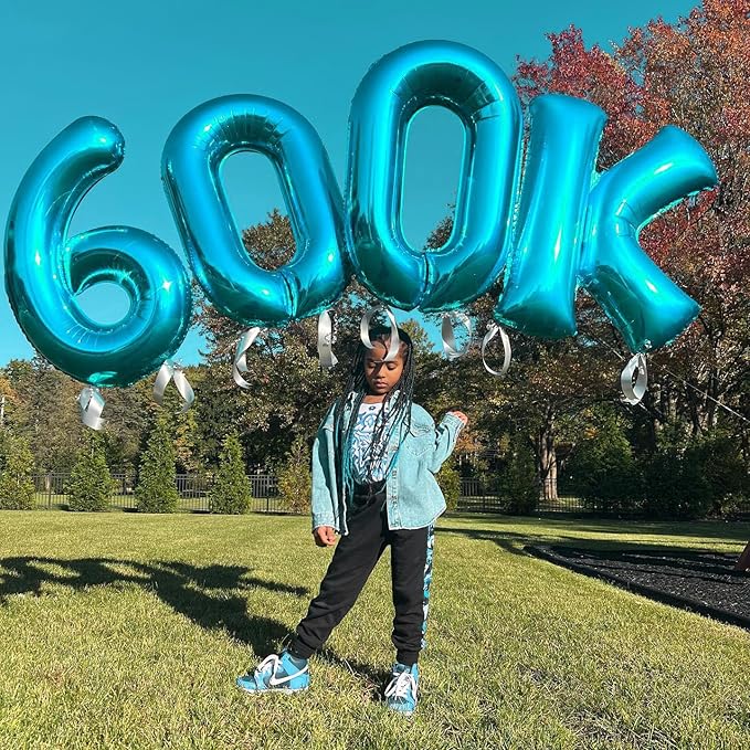 9 Balloon, Blue Number Balloons 40 Inch, 9th Giant Birthday Decorations for Boys Girls, 19th 29th Blue Party Decorations Supplies, Number 9 Balloon