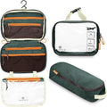 Toiletry Bag Kit Set: Hanging Travel Toiletry Bag + 311 TSA Cosmetic Liquid Bag + Ultralight Accessory Organizer Pouch