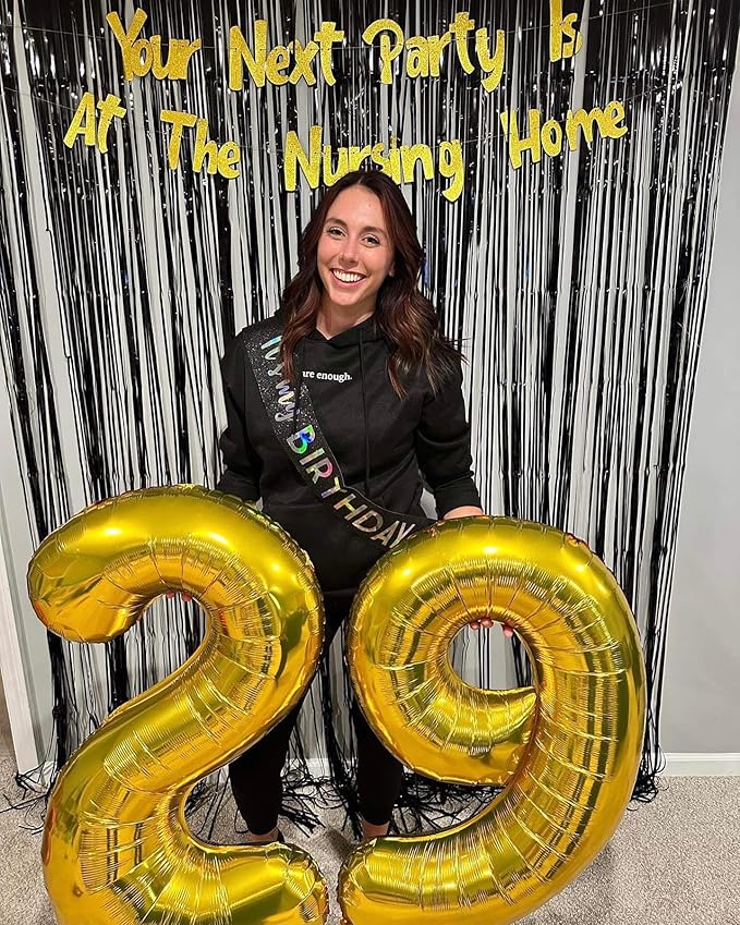 Gold Number 9 Balloon 40 Inch, 9 Balloon Number, 9th Birthday Decorations, Gold Party Supplies for Boys Girls