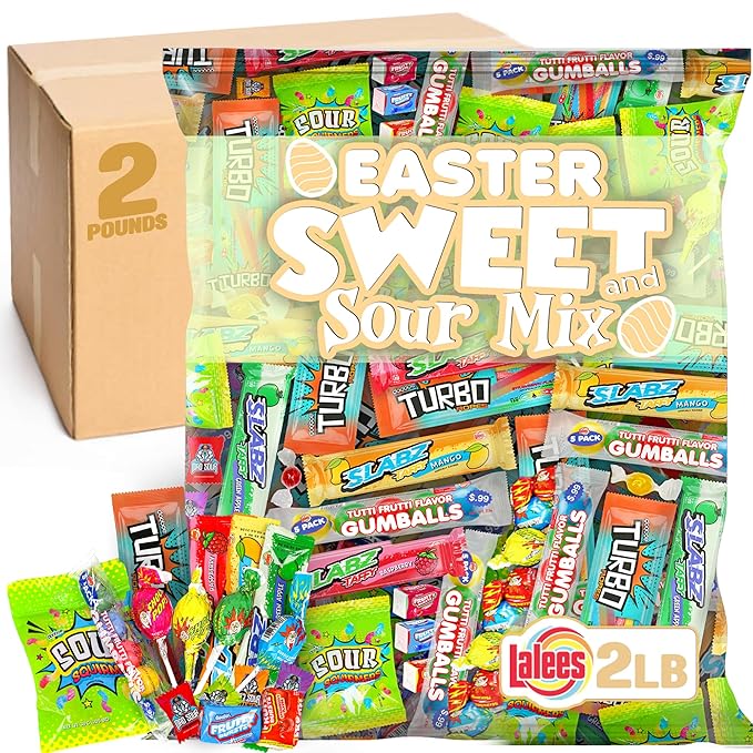 Sweet and Sour Candy Mix – 2 Pounds - Individually Wrapped Bulk Mix for Parties, Goodie Bags & Gifts – Assorted Super Sour Treats for Kids, Adults & Events