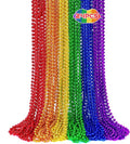 24PCS Pride Necklace Stuff, Rainbow Beads Pride Accessories, 6 Kinds of Metallic Rainbow Beads Bulk, Gay Lesbian Pride Necklace for Women Men, Costumes Decor for Pride Month Parade Throws Party Favors