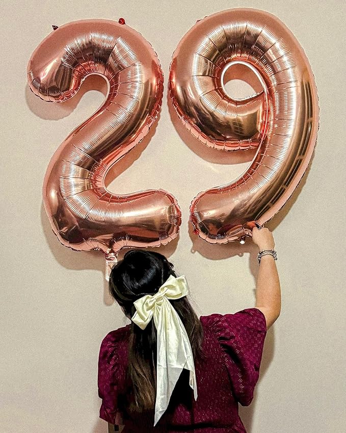 Rose Gold Number 4 Balloon 40 Inch, 4 Balloon Number, 4th Birthday Decorations, Rose Gold Party Supplies for Boys Girls