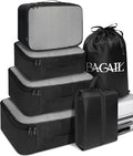 BAGAIL 6 Set Packing Cubes Luggage Packing Organizers for Travel Accessories-Black