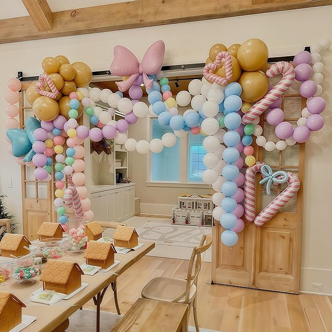 Blue and White Link Balloons, 60PCS Baby Light Blue White Linking Balloons with Tail for Making Balloon Wall Arch and Chains, Quick Balloon for Wedding Birthday Baby Shower Party Decorations (6inch)