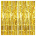 KatchOn, Gold Fringe Backdrop - Pack of 2 | Golden Birthday Party Decorations | Gold Streamers for New Years Decorations 2026 | | New Years Eve Party Supplies 2026 | Hawaiian Party Backdrop