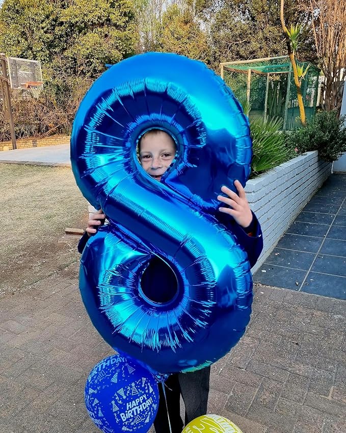 10 Balloon Number, Metallic Blue Number 10th Birthday Balloons 40 Inch, 10 Years Old Metallic Blue Birthday Decorations for Boys Girls, 10th Anniversary Decorations