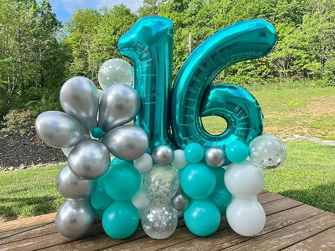 Light Blue Number 5 Balloon 40 Inch, 5th Birthday Party Decorations for Children, Giant 5 Foil Balloon for Party Supplies