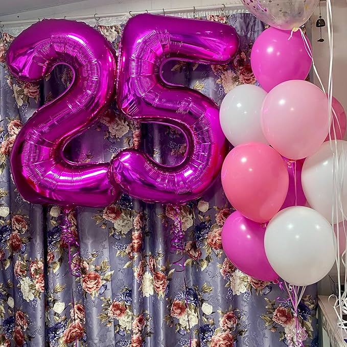 Rosy Purple 9 Balloon, Number Balloons 40 Inch, 9th Giant Birthday Decorations for Girls, 19th 29th Party Decorations Supplies, Number 9 Balloon