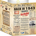 83rd Birthday Card for Women Men- Back In 1943 Card - 83 rd HAPPY BIRTHDAY cards for Him Her - Vintage 83rd birthday gifts JUMBO size 83 rd birthday decorations for husband wife - gift for 83 year old