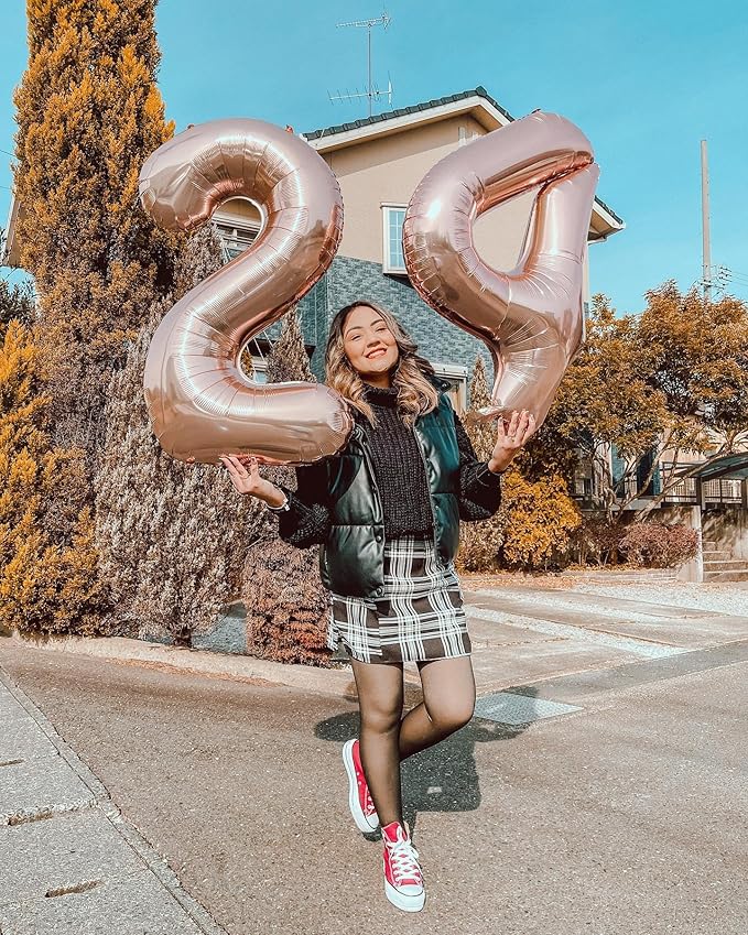 Rose Gold Number 8 Balloon 40 Inch, 8th Birthday Party Decorations for Children, Giant 8 Foil Balloon for Party Supplies