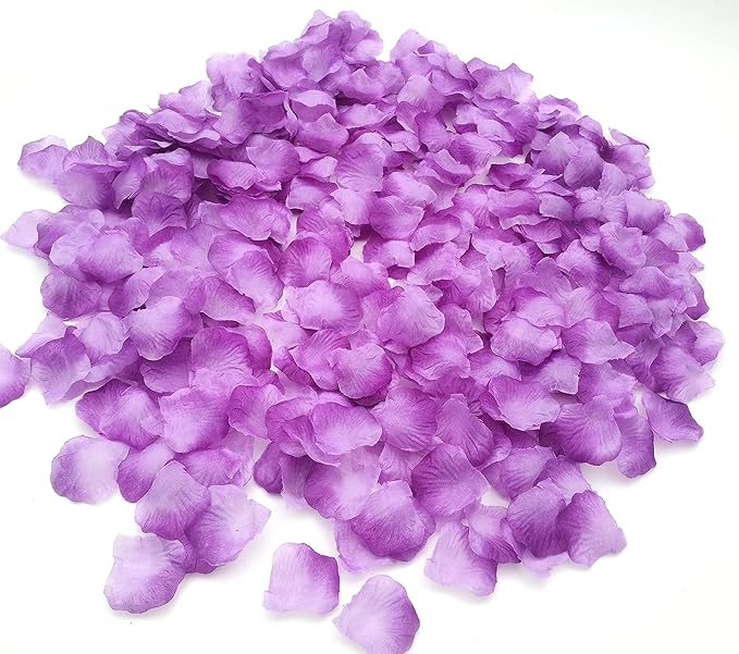 CODE FLORIST 2200 PCS Light Purple Silk Rose Petals,Lavender Petals Lilac Petals forWedding Flower Decoration