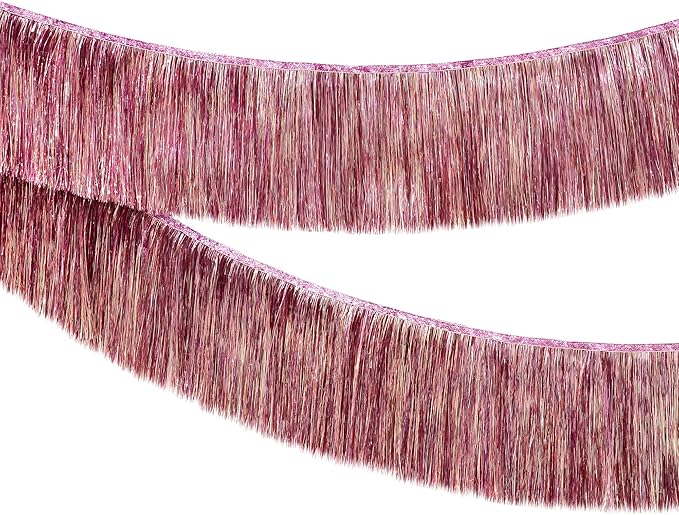KatchOn, XtraLarge Pink Fringe Banner - 6.5 Ft,Pack of 2 | Fringe Garland, Pink Streamers for Birthday,Gender Reveal, Bachelorette Party Decorations | Flamingo Party Decorations