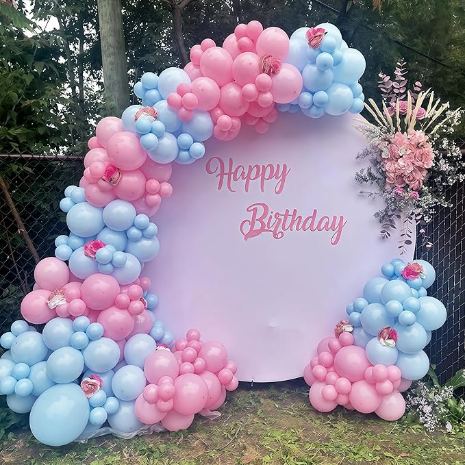 Gender Reveal Balloons, 12 Inch Pink Blue Latex Balloon, Baby Pink and Light Blue Party Helium Balloons for Boys or Girls Baby Shower Gender Reveal Party Decorations Birthday Wedding Supplies