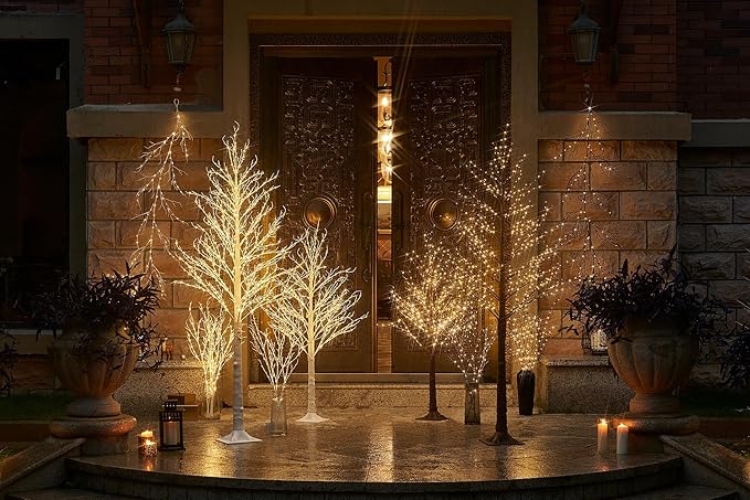 LITBLOOM Lighted Brown Tree Plug in 430 LED Fairy Lights 4FT, Twig Tree with Lights for Indoor Outdoor Home Room Christmas Decoration
