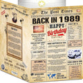 37th Birthday Card for Women Men - Back In 1989 Newspaper - 37 th Happy BIRTHDAY card - 37 birthday gift for Her Him - JUMBO size - 37th birthday decorations Dad Mom - Best gifts for 37 year old
