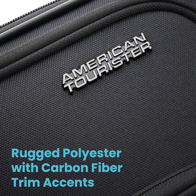 American Tourister 4 KIX 2.0 Softside Expandable Luggage with Spinners, Black, 3PC (CO/MED/LG)