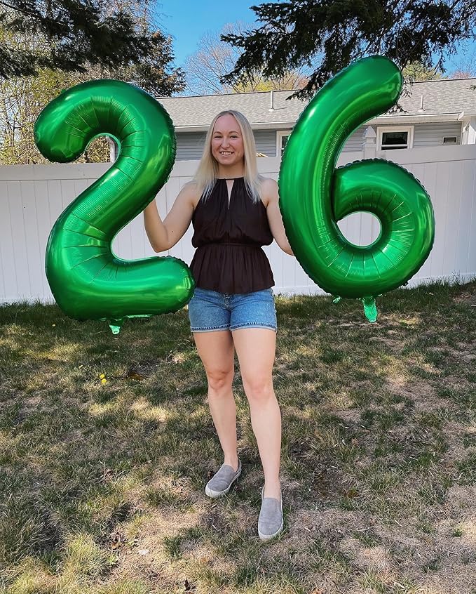 30 Balloon Number, Green Number 30th Birthday Balloons 40 Inch, 30 Years Old Green Birthday Decorations for Men Women, 30th Anniversary Decorations