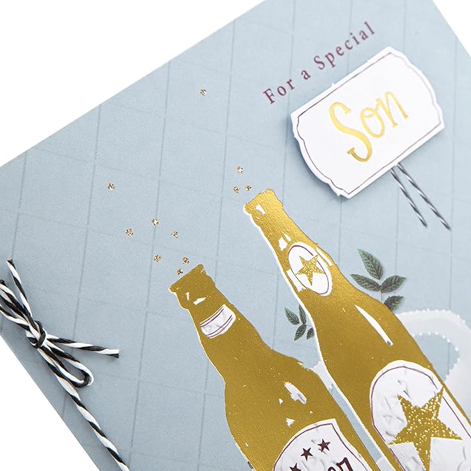 Hallmark Large Birthday Card for Son - Traditional Verse Design, Multicoloured