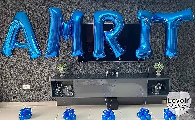 Lovoir 40 Inch Large Blue Letter W Balloons Big Size Jumbo Mylar Foil Helium Balloon for Birthday Party Celebration Decorations Alphabet Blue W