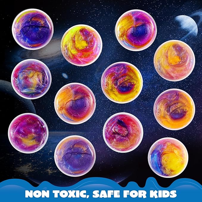 JOYIN Slime Party Favors, 36 Pack Galaxy Slime Cup - Stretchy, Non-Sticky, Mess-Free, Stress Relief, and Safe - Toys for Girls and Boys - Classroom Reward, Party Supplies