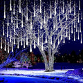 Kwaiffeo Christmas Lights Outdoor, 8 Tubes Meteor Shower Lights LED Snow Falling Icicle Cascading Light for Xmas Tree Wedding Decoration Party, UL Plug, White